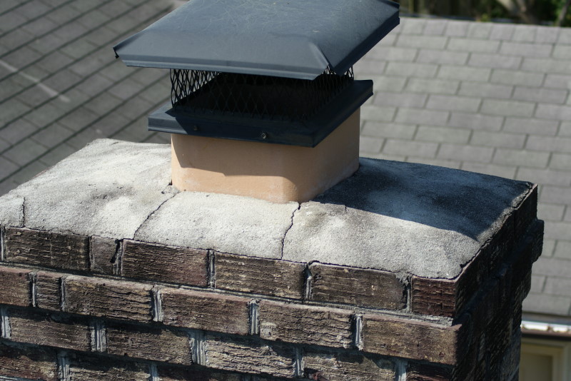 cracked chimney cap on Charleston home Blue Palmetto Home Inspection